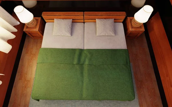 Realistische Innenausstattung Des Schlafzimmers — Stockfoto