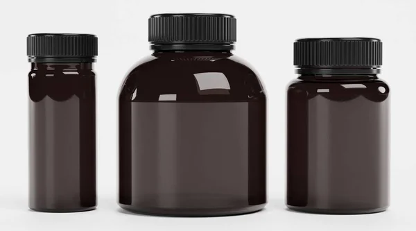 Realistic Render Pill Bottles — Stock Photo, Image