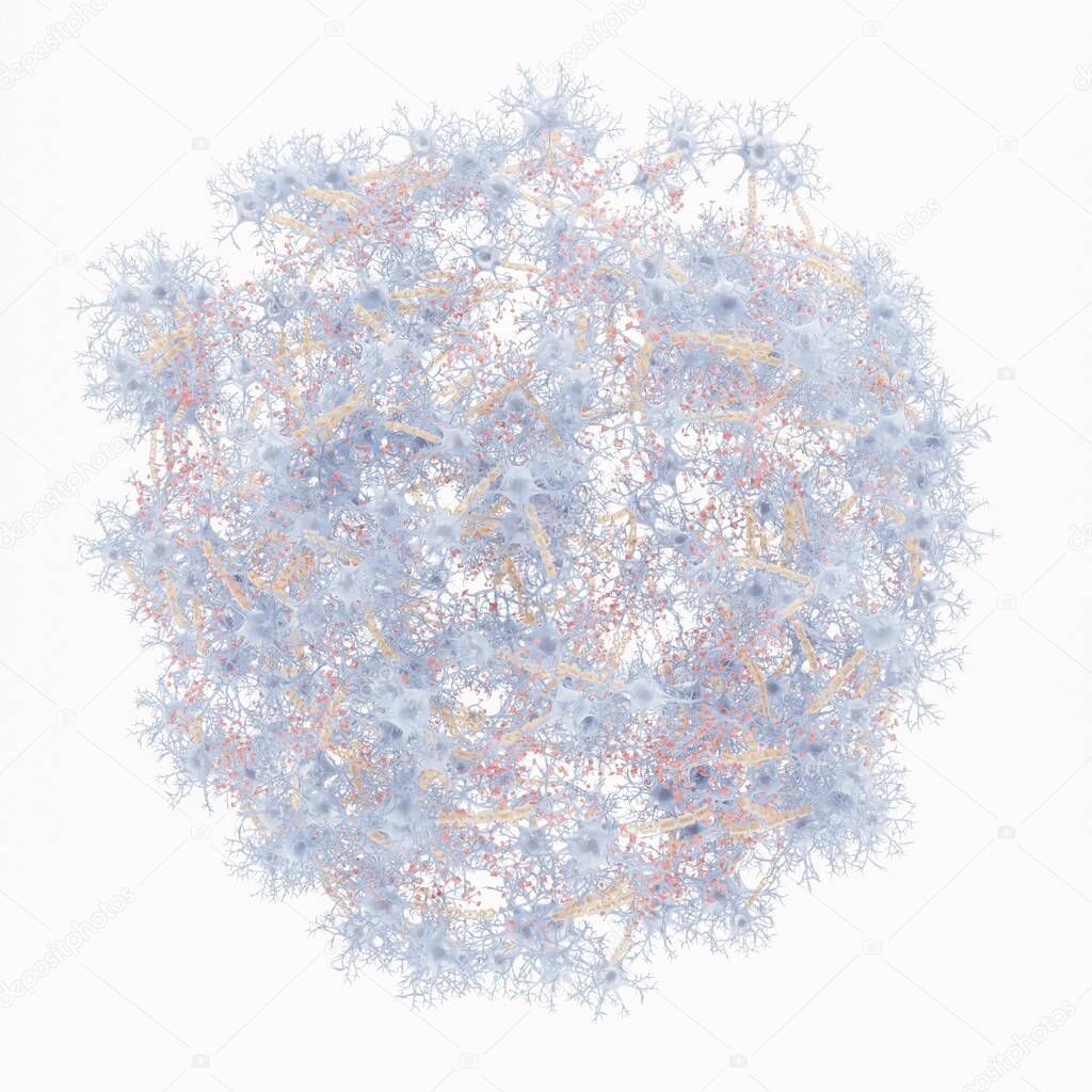 Realistic 3D Render of Neural Network