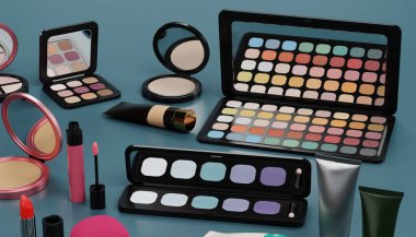 Kozmetik Koleksiyonunun Gerçekçi 3B Çizimi