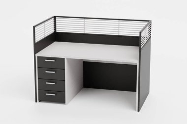 Realistic 3D Render of Office Cubicle clipart