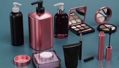 Kozmetik Koleksiyonunun Gerçekçi 3B Çizimi