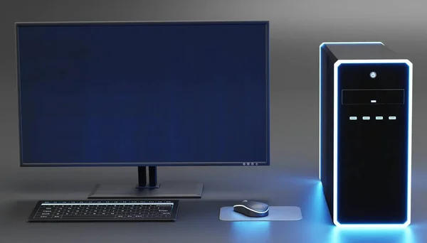 パーソナルコンピュータの現実的な3Dレンダリング — ストック写真