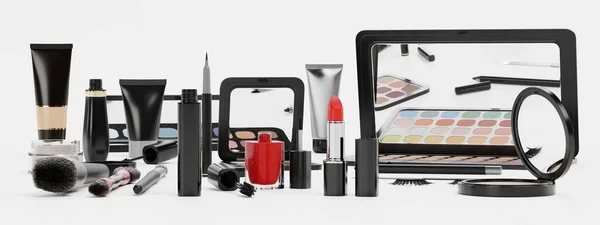 Rendering Realistico Della Collezione Cosmetici — Foto Stock