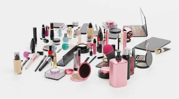 Rendering Realistico Della Collezione Cosmetici — Foto Stock