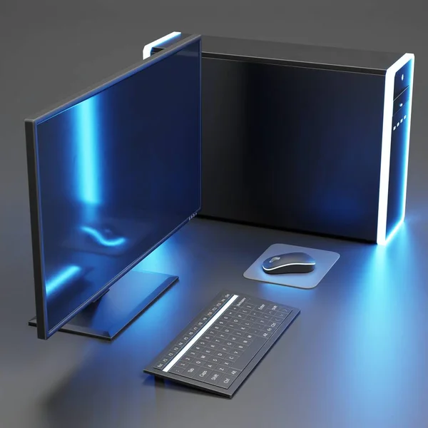 パーソナルコンピュータの現実的な3Dレンダリング — ストック写真