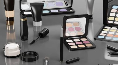 Kozmetik Koleksiyonunun Gerçekçi 3B Çizimi