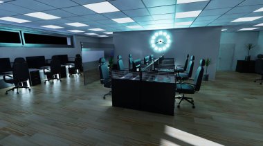 Ofis İçinin Gerçekçi 3B Hazırlaması