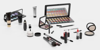 Kozmetik Koleksiyonunun Gerçekçi 3B Çizimi