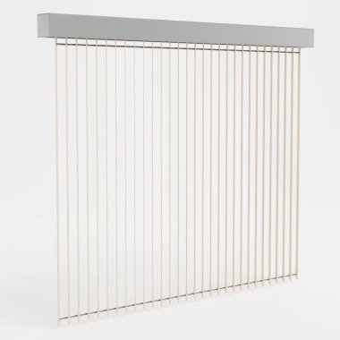 Ofis Perdelerinin Gerçekçi 3 Boyutlu Çizimi