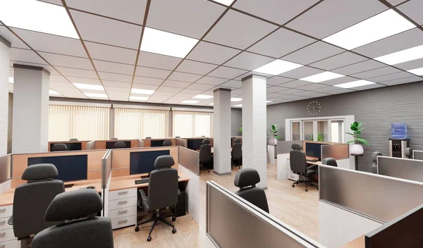 Realista Renderizado Interior Oficina —  Fotos de Stock