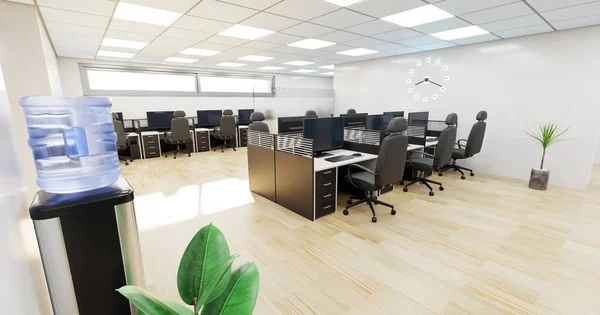 Realista Renderizado Interior Oficina —  Fotos de Stock