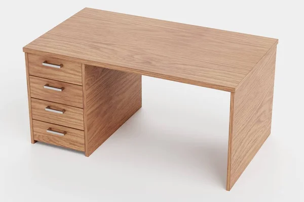 Pcテーブルの現実的な3Dレンダリング — ストック写真