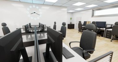 Ofis İçinin Gerçekçi 3B Hazırlaması