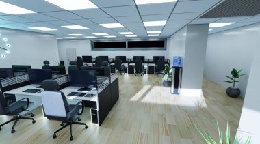 Ofis İçinin Gerçekçi 3B Hazırlaması