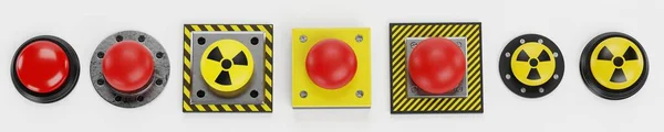 Realistische Render Emergency Buttons — Stockfoto