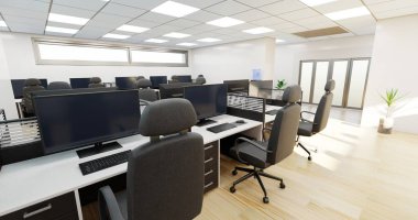 Ofis İçinin Gerçekçi 3B Hazırlaması
