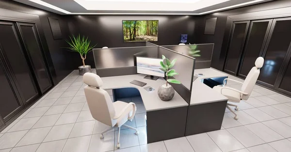 Realista Renderizado Interior Oficina —  Fotos de Stock