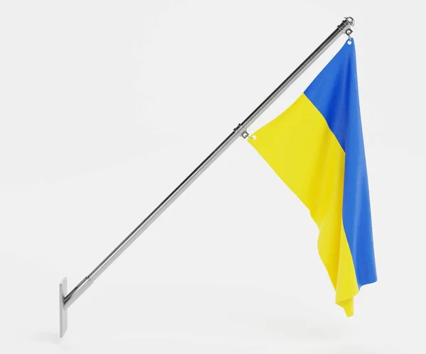 Realistisk Render Ukraina Flagga — Stockfoto