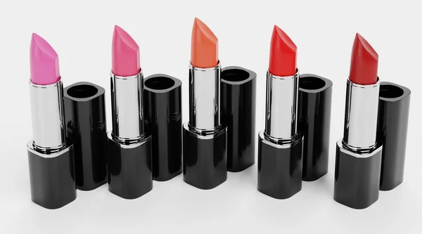 Realistic Render Lipsticks — Stock Photo, Image