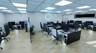 Ofis İçinin Gerçekçi 3B Hazırlaması