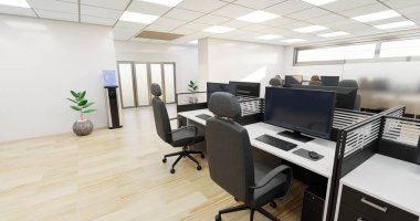 Ofis İçinin Gerçekçi 3B Hazırlaması