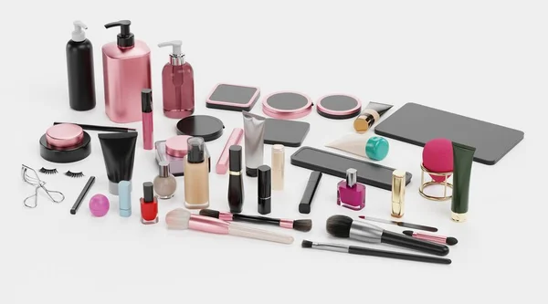 Rendering Realistico Della Collezione Cosmetici — Foto Stock