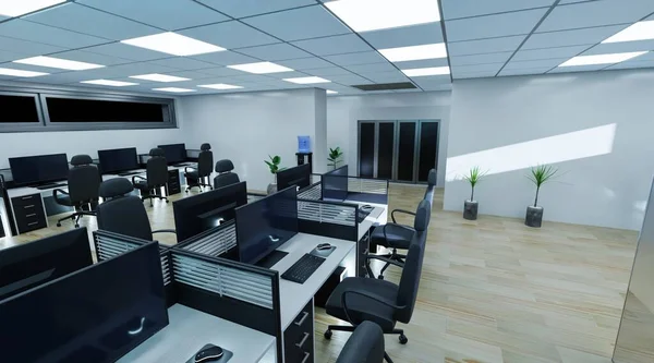 Realistic Render Office Interior — Stock Photo, Image