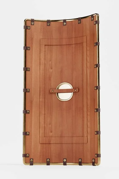 Realistisches Render Wooden Shield — Stockfoto