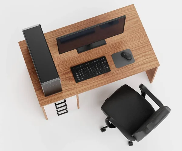 Realistische Render Workstation Mit — Stockfoto