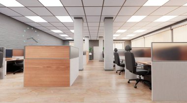 Ofis İçinin Gerçekçi 3B Hazırlaması