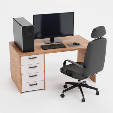 PC ile Çalışma İstasyonunun Gerçekçi 3B Hazırlaması
