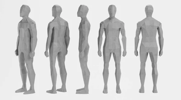 人造低多重性3D渲染 — 图库照片