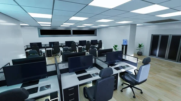 Realistic Render Office Interior — Stock Photo, Image
