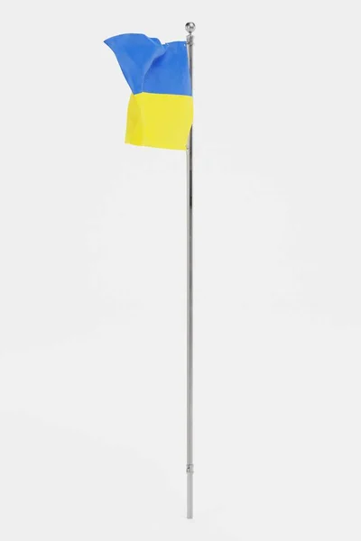 Realistisk Render Ukraina Flagga — Stockfoto