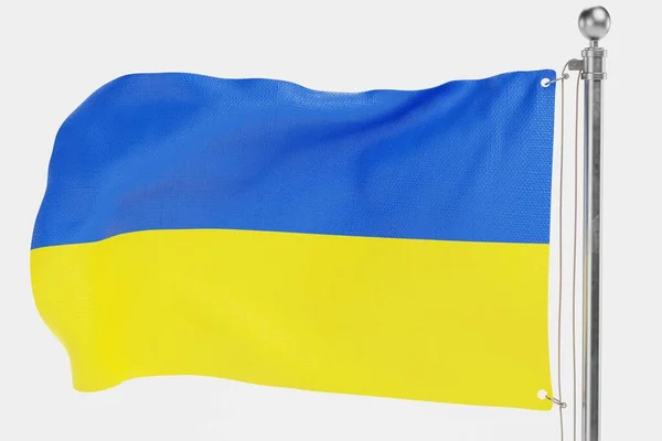 Realistische Render Ukraine Flagge — Stockfoto