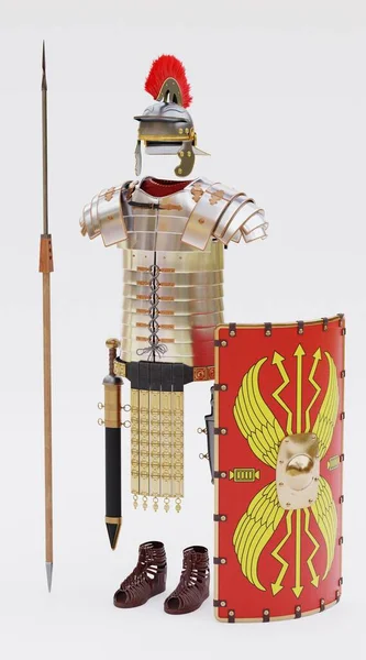 现实的罗马装甲3D渲染 — 图库照片