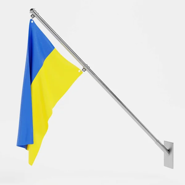 Realistische Render Van Oekraïne Vlag — Stockfoto