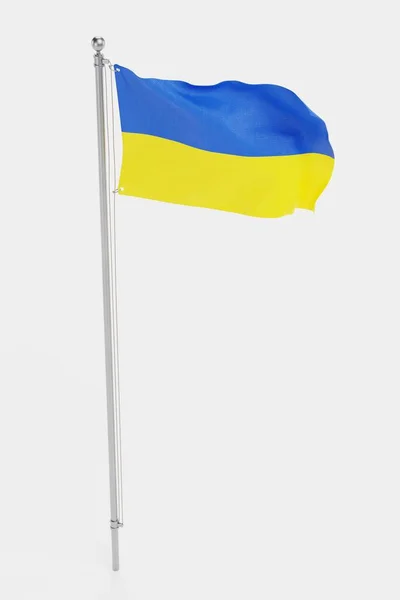 Realistisk Render Ukraina Flagga — Stockfoto