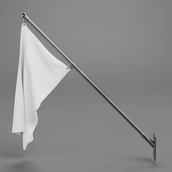Renderização Realista Bandeira Branca — Fotografia de Stock