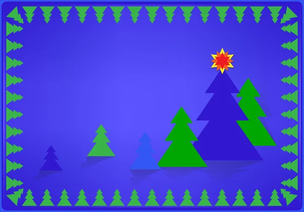 Noel ağacı ile kart — Stok Vektör