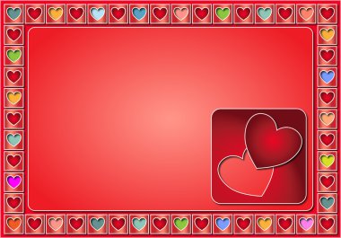 pastel renkli ile Sevgililer günü çerçevesi