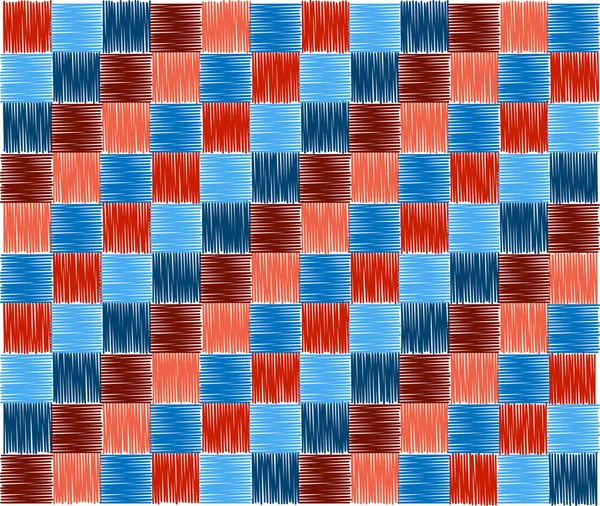 Fondo cuadrados azul bordado rojo —  Fotos de Stock