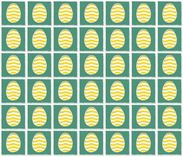 Velikonoční žluté a zelené vejce piktogramy — Stock fotografie