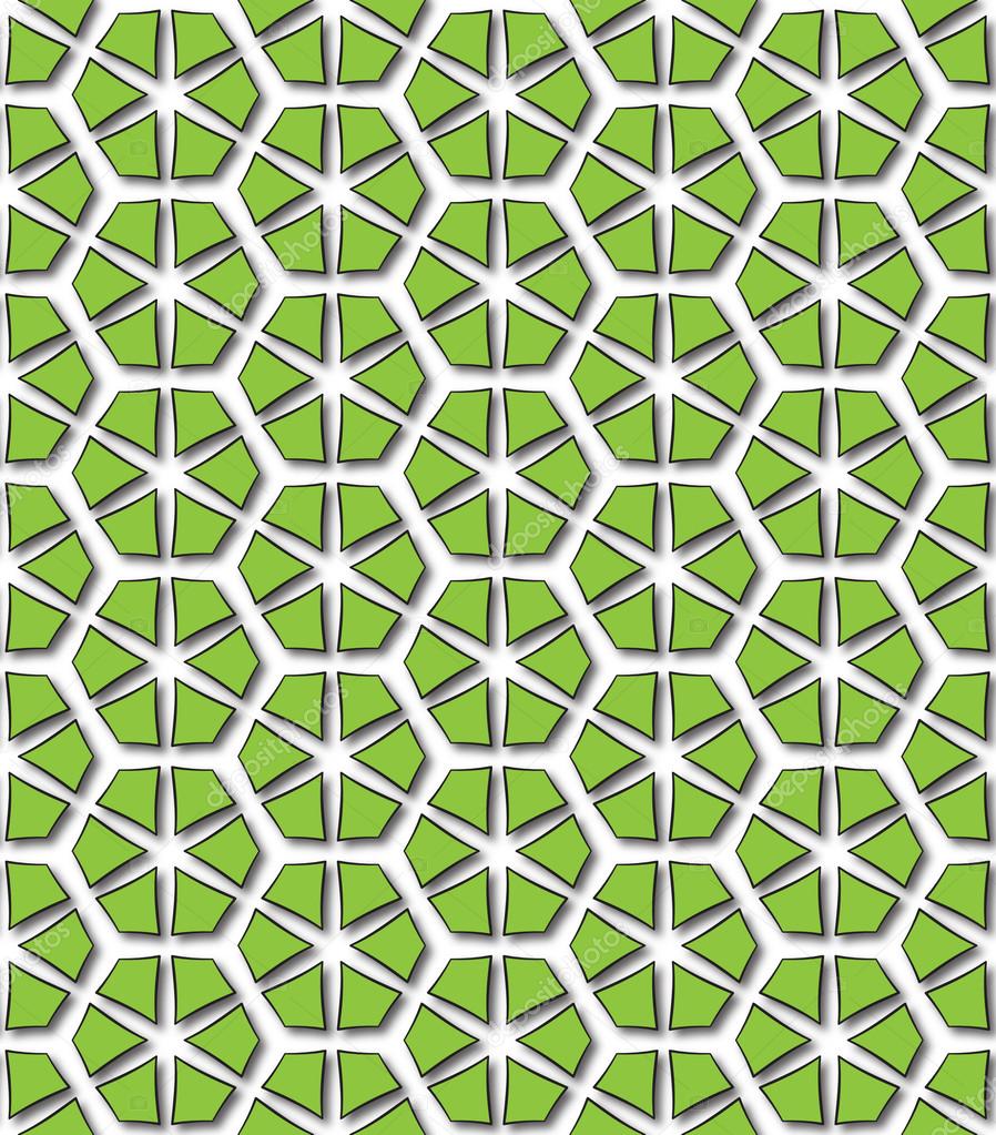 hexagonal green abstract patterns