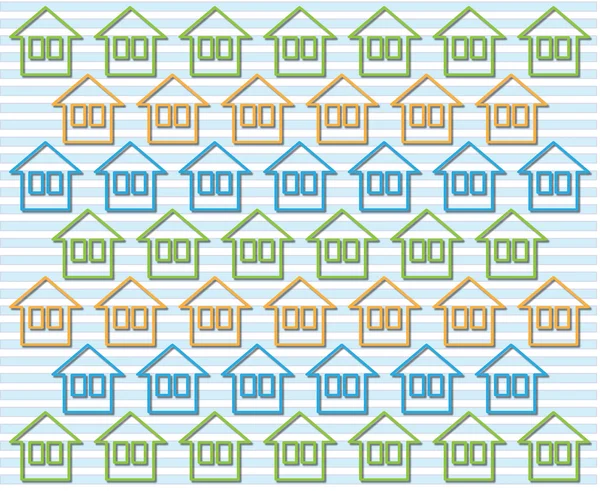 Pattern of stylized houses — Stock Photo, Image