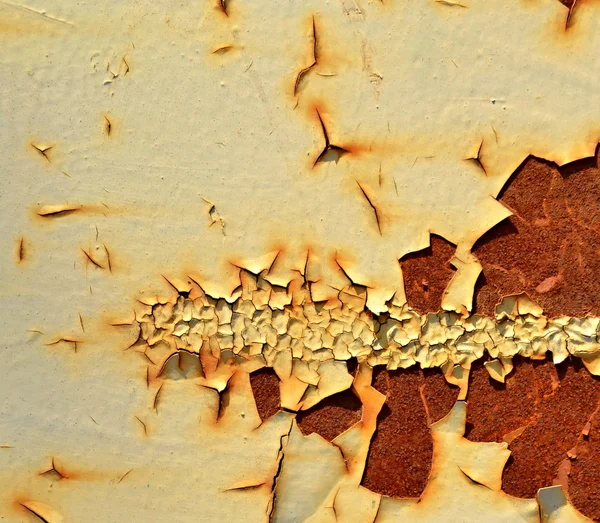 Achtergrond oude verf op roestig metaal — Stockfoto