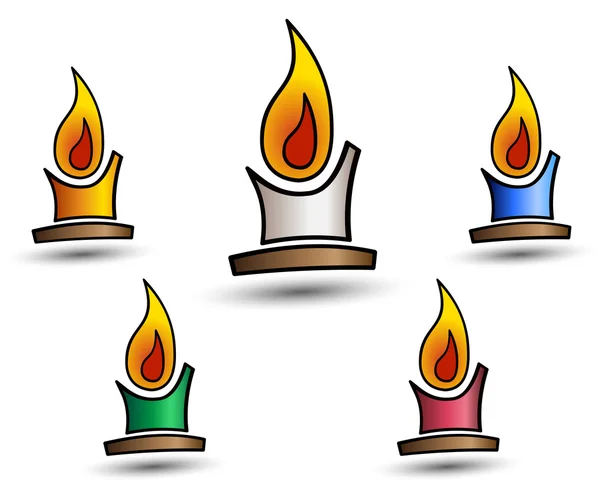 Velas coloridas —  Vetores de Stock