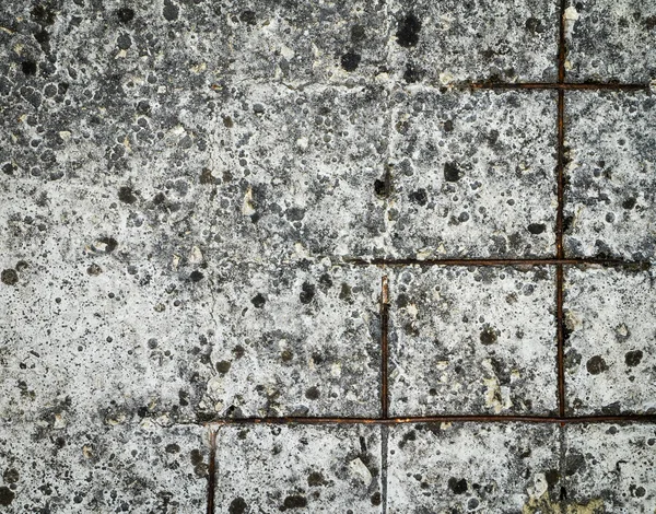 Zardzewiałe siatki w betonie — Zdjęcie stockowe