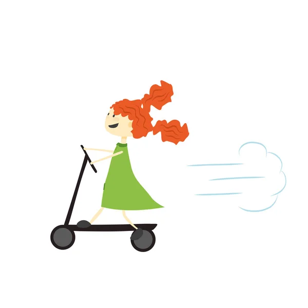 Kızıl saçlı bir motosikletli kız.